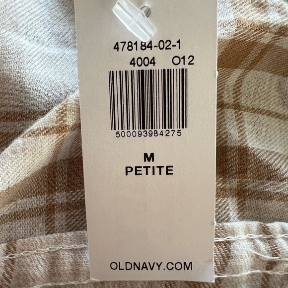 OLD NAVY top button front cream white medium petite new nwt casual - Picture 7 of 8